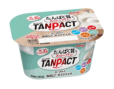 写真：「明治TANPACTヨーグルト 脂肪0 甘さひかえめ」の商品パッケージ