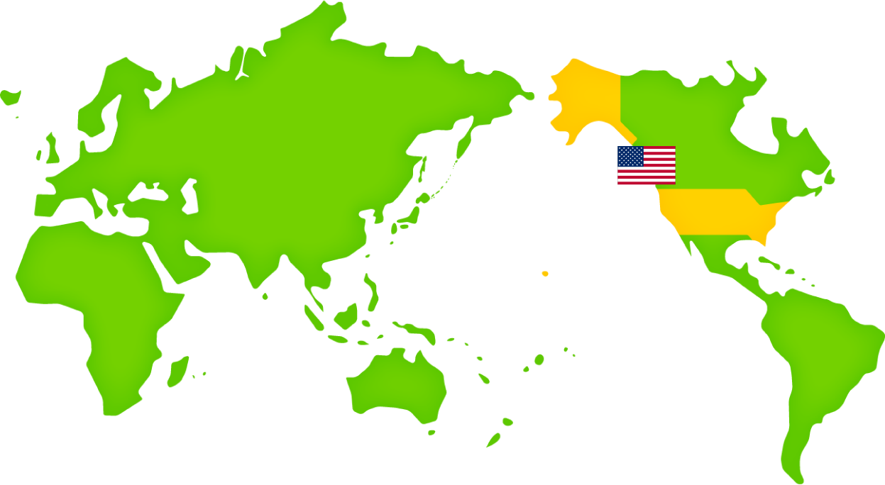 アメリカ合衆国 世界地図