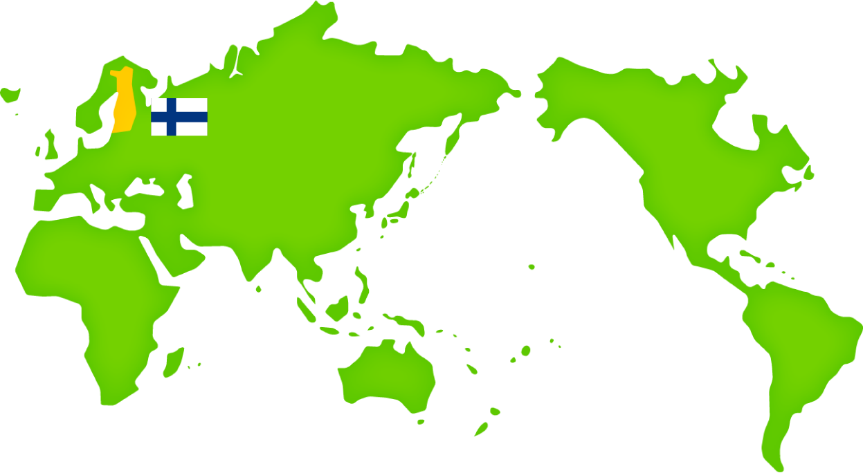 フィンランド共和国 世界地図