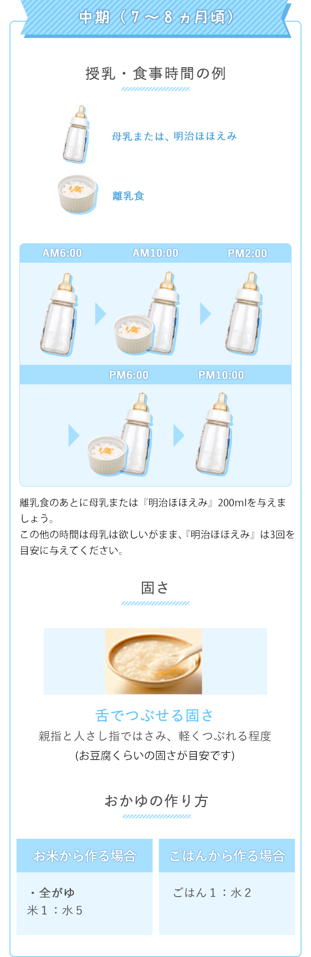 離乳食の進め方の目安 7ヵ月 8ヵ月 食べる離乳食のすすめ方 ほほえみクラブ 育児応援サイト