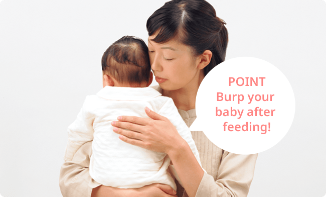 POINT Once feeding is finished, burp the baby