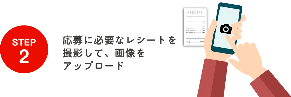 STEP2 応募に必要なレシートを撮影して、画像をアップロード