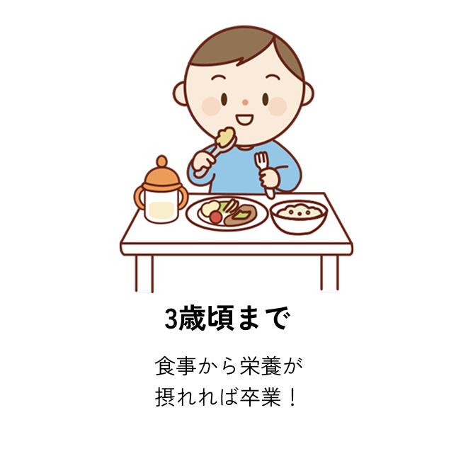 〜3歳頃 食事から栄養が摂れれば卒業！