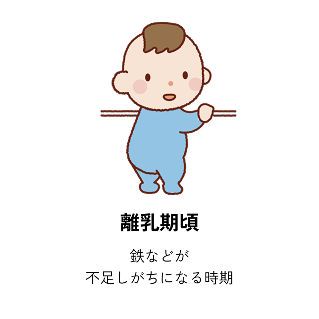 生後9か月頃 鉄分などが不足しがちになる時期