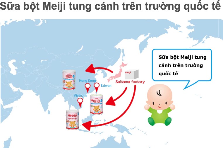 Sữa bột Meiji tung cánh trên trường quốc tế