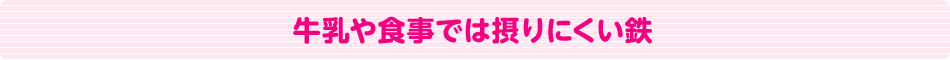 牛乳や食事では摂りにくい鉄分