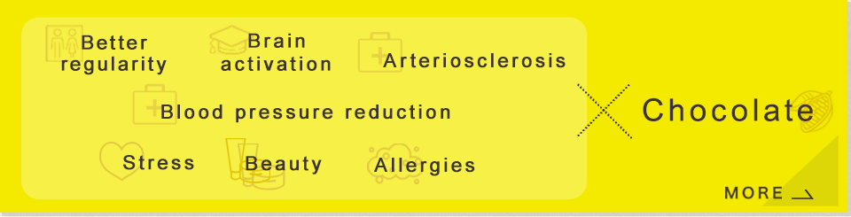 Better regularity Brain activation Arteriosclerosis Blood pressure reduction Stress Beauty Allergies Chocolate