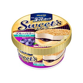 写真：明治 エッセルスーパーカップ Sweet's ブルーベリーチーズケーキの商品パッケージ