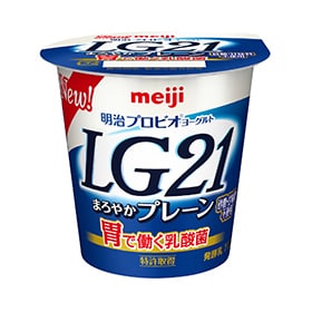 写真：明治プロビオヨーグルトLG21まろやかプレーンの商品パッケージ