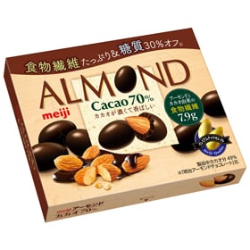 写真：アーモンドチョコレートカカオ70%の商品パッケージ
