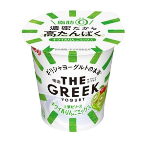 写真：明治 THE GREEK YOGURT キウイ&りんごミックスの商品パッケージ