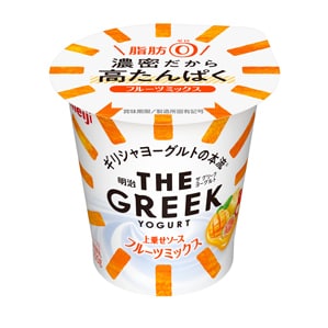 写真：明治THE GREEK YOGURT フルーツミックスの商品パッケージ