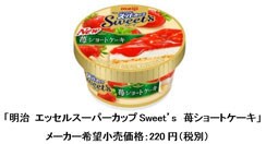 写真：「明治 エッセルスーパーカップSweet's 苺ショートケーキ」 メーカー希望小売価格：220円（税別）
