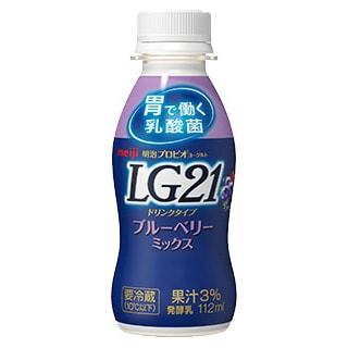 写真：明治プロビオヨーグルトLG21ドリンクタイプブルーベリーミックスの商品パッケージ