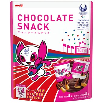 写真：「チョコレートスナック」
                  ＜東京2020パラリンピックマスコット＞の商品パッケージ