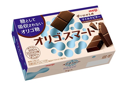 写真：オリゴスマートマイルドビターチョコレートの商品パッケージ