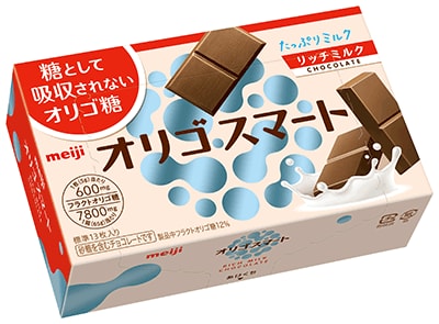 写真：「オリゴスマートリッチミルクチョコレート」の商品パッケージ