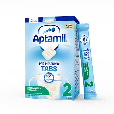 写真：「Aptamil PRE-MEASURED TABS」の商品パッケージ