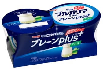 写真：「明治ブルガリアヨーグルトプレーンplus アロエ」の商品パッケージ