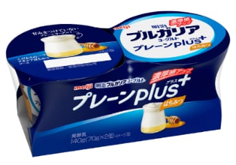 写真：「明治ブルガリアヨーグルトプレーンplus はちみつ」の商品パッケージ