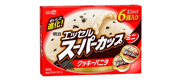 写真：「明治 エッセル スーパーカップミニ クッキーバニラ」の商品パッケージ