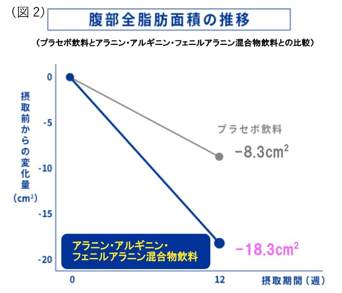 図2 腹部全脂肪面積の推移グラフ