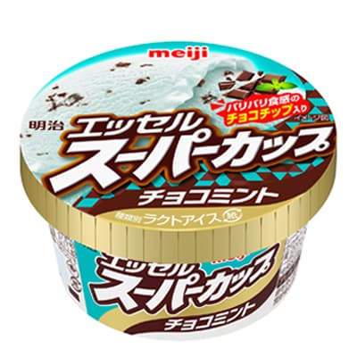 写真：「明治 エッセル スーパーカップ チョコミント」（200ml）の商品パッケージ