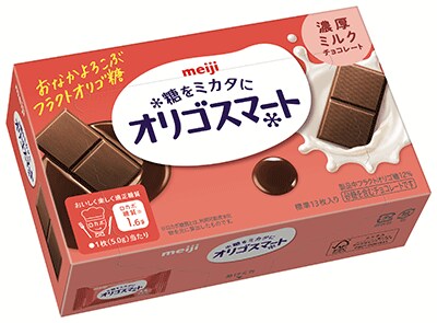 写真：「オリゴスマート濃厚ミルクチョコレート」の商品パッケージ