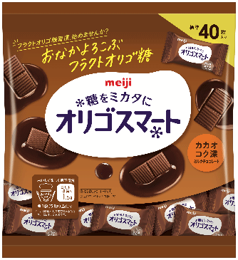 写真：「オリゴスマートカカオコク深ミルクチョコレート大袋」の商品パッケージ