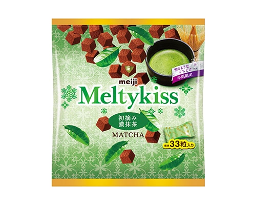 画像：「メルティーキッス初摘み濃抹茶袋」（135g）の商品パッケージ