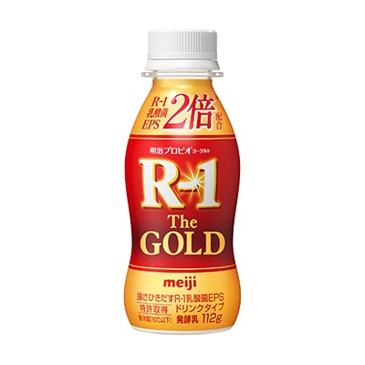 画像：「明治プロビオヨーグルトR-1ドリンクタイプThe GOLD（112g）」の商品パッケージ