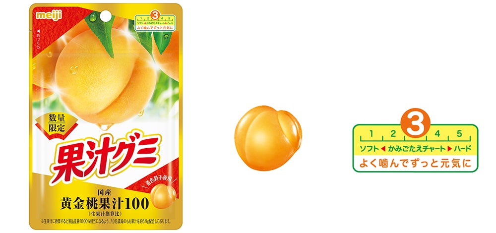 画像：「「果汁グミ黄金桃（47ｇ）」の商品パッケージ