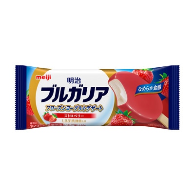 画像：「明治ブルガリア フローズンヨーグルトデザート ストロベリー（85ml）」の商品パッケージ