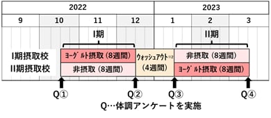 図：体調アンケートの試験デザイン