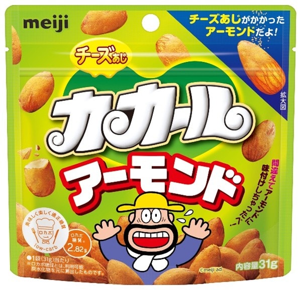 画像：「チーズあじカカールアーモンド」（31g）の商品パッケージ