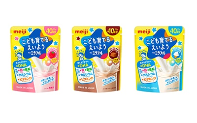 画像:「明治ミラフル 粉末飲料」シリーズの商品パッケージ