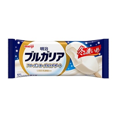 画像：明治ブルガリア フローズンヨーグルトデザート 冬の濃いめの商品パッケージ