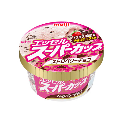 画像：「明治 エッセル スーパーカップ ストロベリーチョコ（200ml）」の商品パッケージ