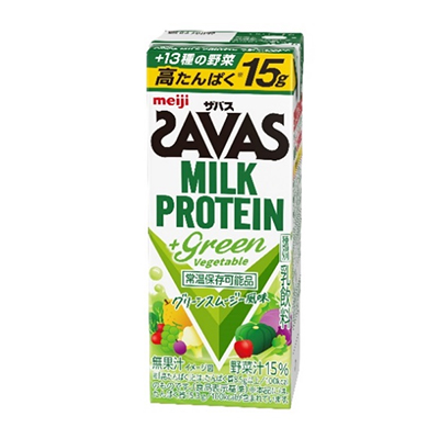 画像：(ザバス)MILK PROTEIN +Green Vegetableの商品パッケージ