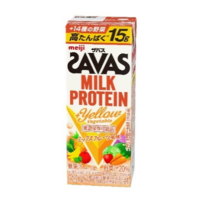 画像：(ザバス)MILK PROTEIN +Yellow Vegetableの商品パッケージ
