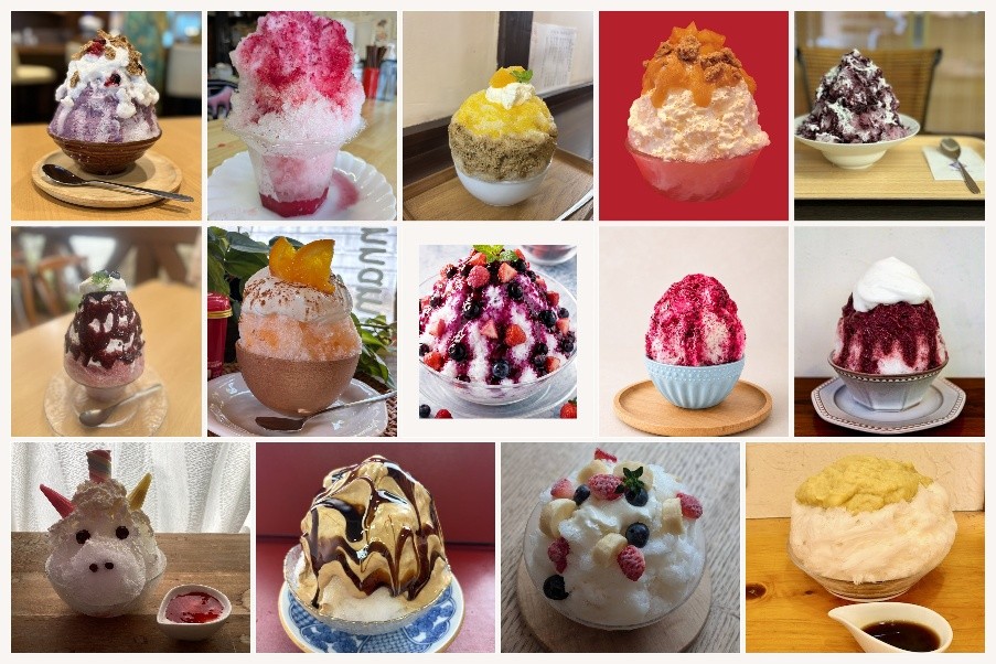 画像：雪くまコラボメニュー、14店舗の商品写真