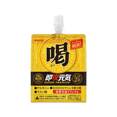 画像：「即攻元気ゼリー 喝 電撃栄養ドリンク味」（180g）のパッケージ