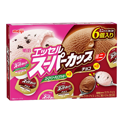 画像：明治 エッセル スーパーカップ ミニ ストロベリーチョコクッキー・チョコの商品パッケージ