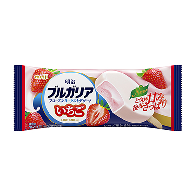 画像：明治ブルガリア フローズンヨーグルトデザート いちごの商品パッケージ