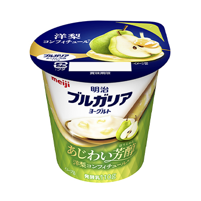 画像：明治ブルガリアヨーグルト あじわい芳醇 洋梨コンフィチュールの商品パッケージ