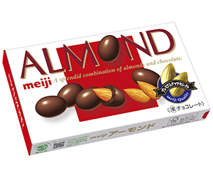 画像：アーモンドチョコレートの商品パッケージ