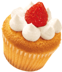 苺のデコレーションカップケーキ