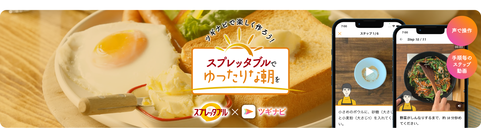 Rakuten Pasha ツギナビで楽しく作ろう！スプレッタブルでゆったりな朝を