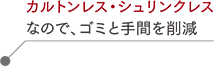 カルトンレス・シュリンクレスなので、ゴミと手間を削減