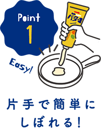 Point1 片手で簡単にしぼれる！